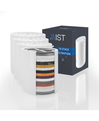 MSC481 Replacement Shower Filter Cartridge for Mist MSS081, MSS082, MSS083 Shower Systems, 15 Stage Filtration, Lasts 6 Months Each, 4 Pack