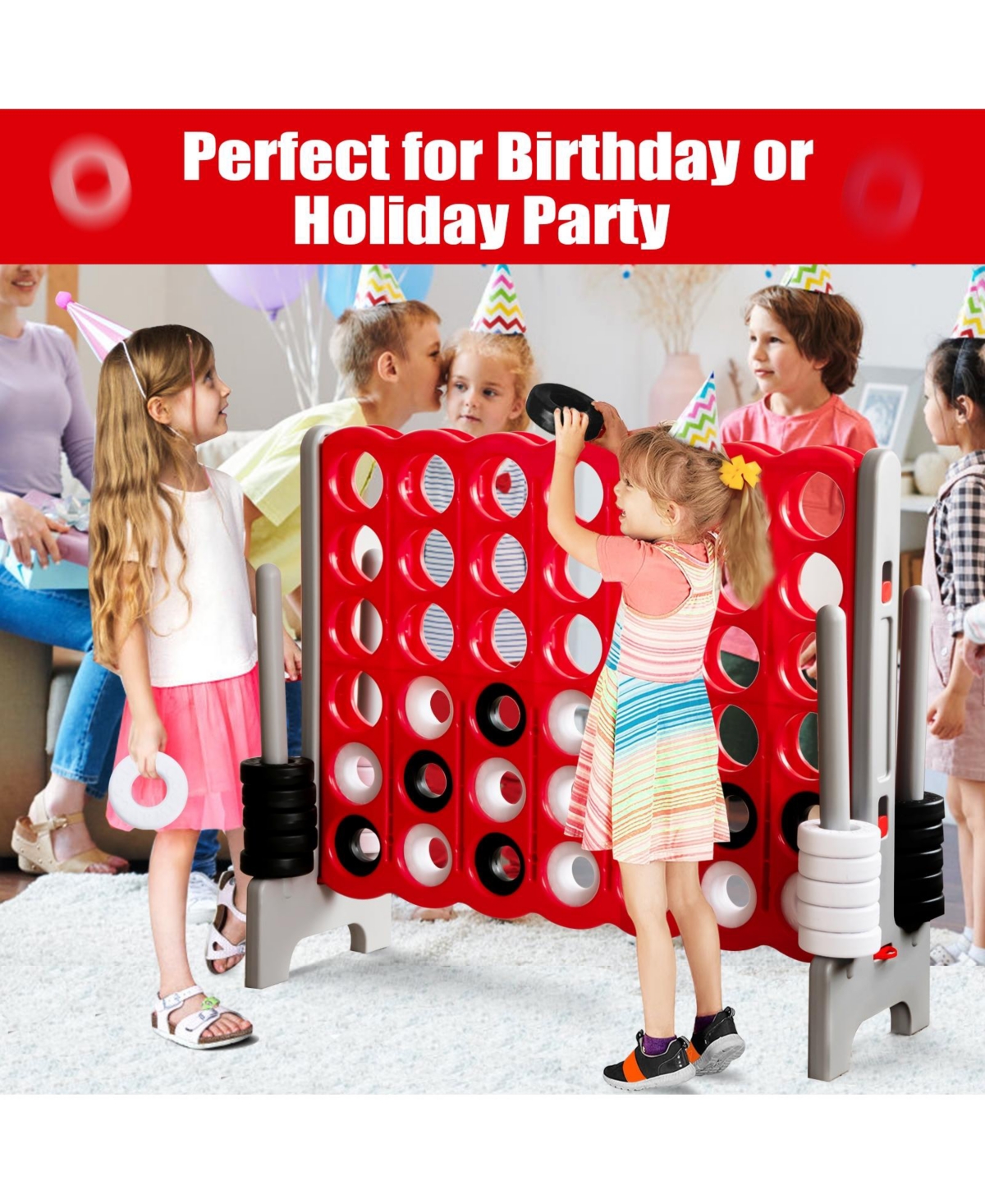 Akiudex 3.5 Feet Tall Jumbo 4-to-Score Giant Game Set with 42 Jumbo Rings