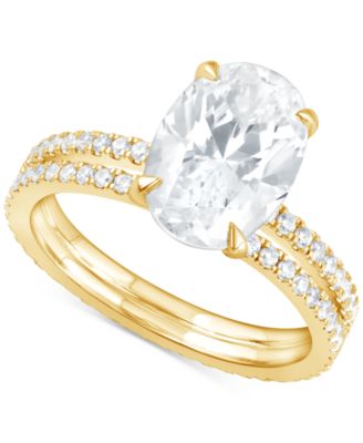 Badgley Mischka Certified Lab Grown Diamond Oval Bridal Set (3 ct. t.w.) in 14k Gold
