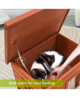Waterproof Outdoor Indoor Cat House with Roof