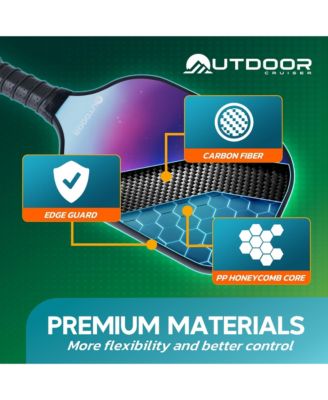 Outdoor Cruiser Pickleball Paddle Set – USAPA Approved, Premium Fiberglass Paddles with Lightweight Shock-Absorbing Grip, Includes 2 Rackets, 4 Balls, Grip Tapes, and Sling Carry Bag