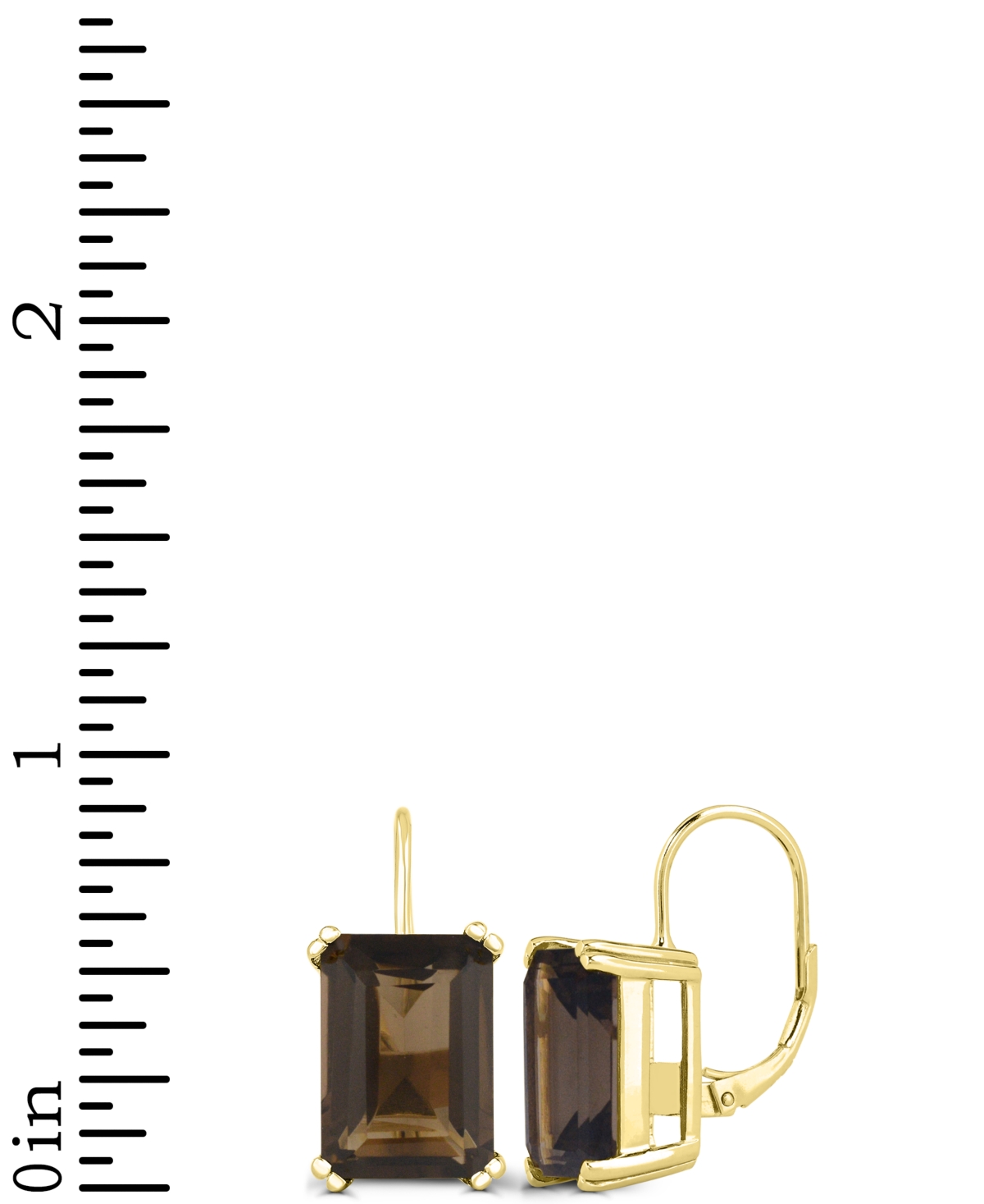 Macy's Onyx Leverback Hoop Earrings In 14k Gold-plated Sterling Silver In Brown