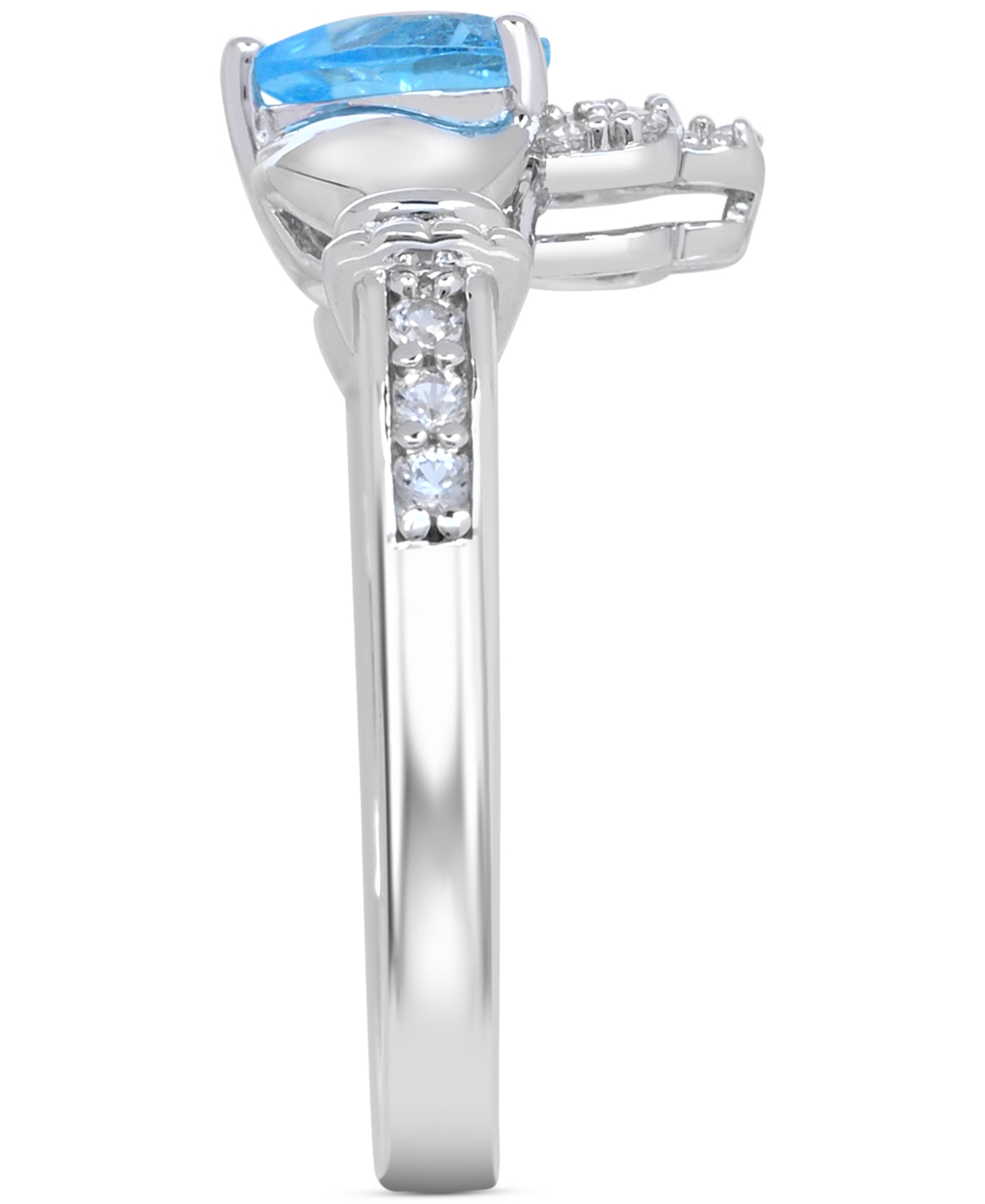 Macy's Lab-created Emerald 3/4 Ct. T.w. And Lab-created White Sapphire 1/3 Ct. T.w. "i Love You" Inscriptio In Blue