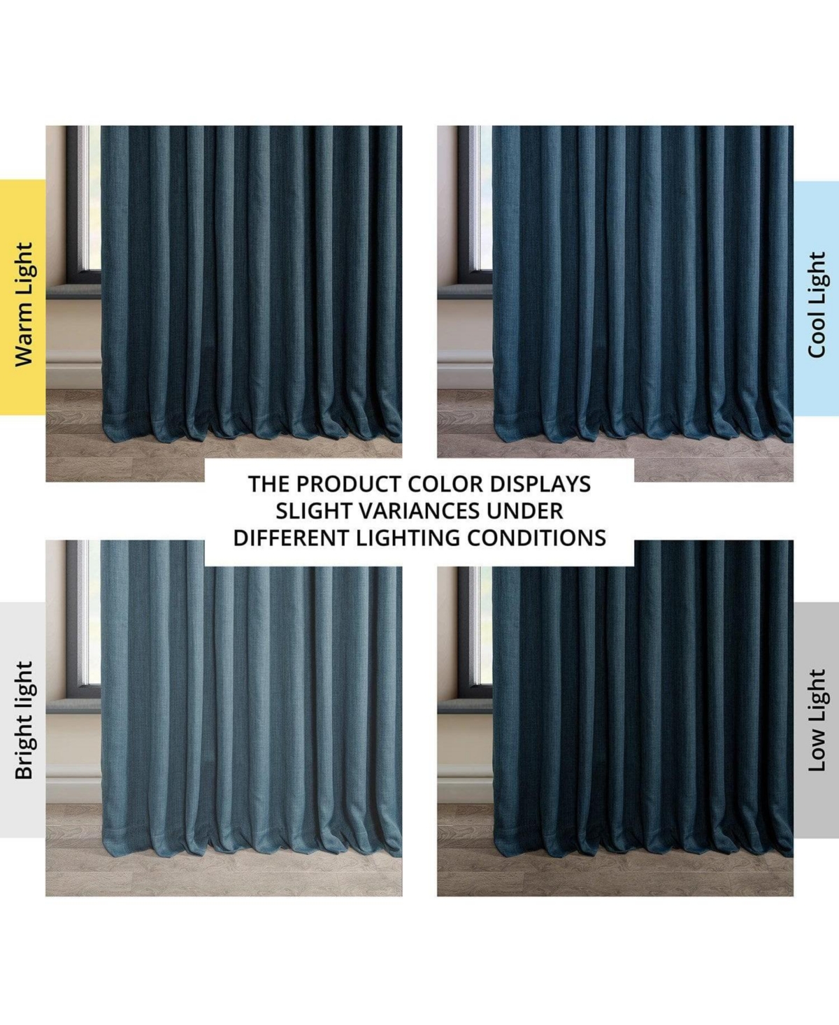 Half Price Drapes Extra Wide Textured Faux Linen Room Darkening Curtain In Multi