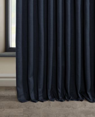 Extra Wide Textured Faux Linen Room Darkening Curtain