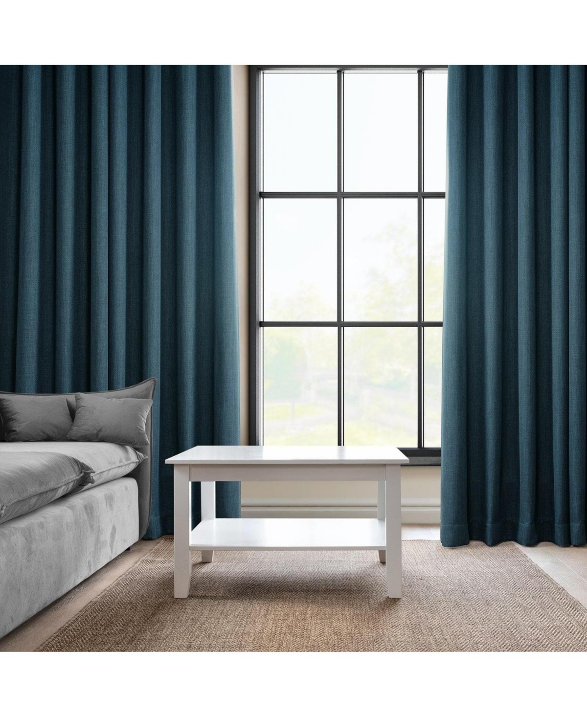 Half Price Drapes Grommet Textured Faux Linen Room Darkening Curtain