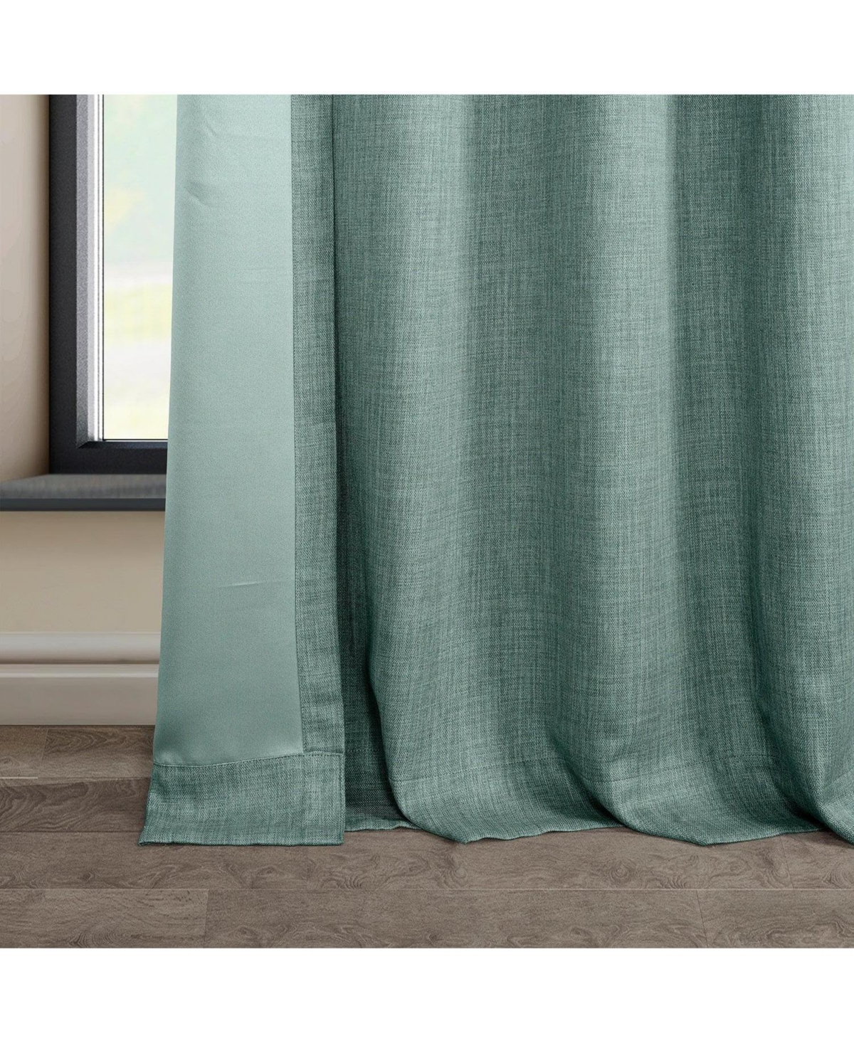 Half Price Drapes Grommet Textured Faux Linen Room Darkening Curtain