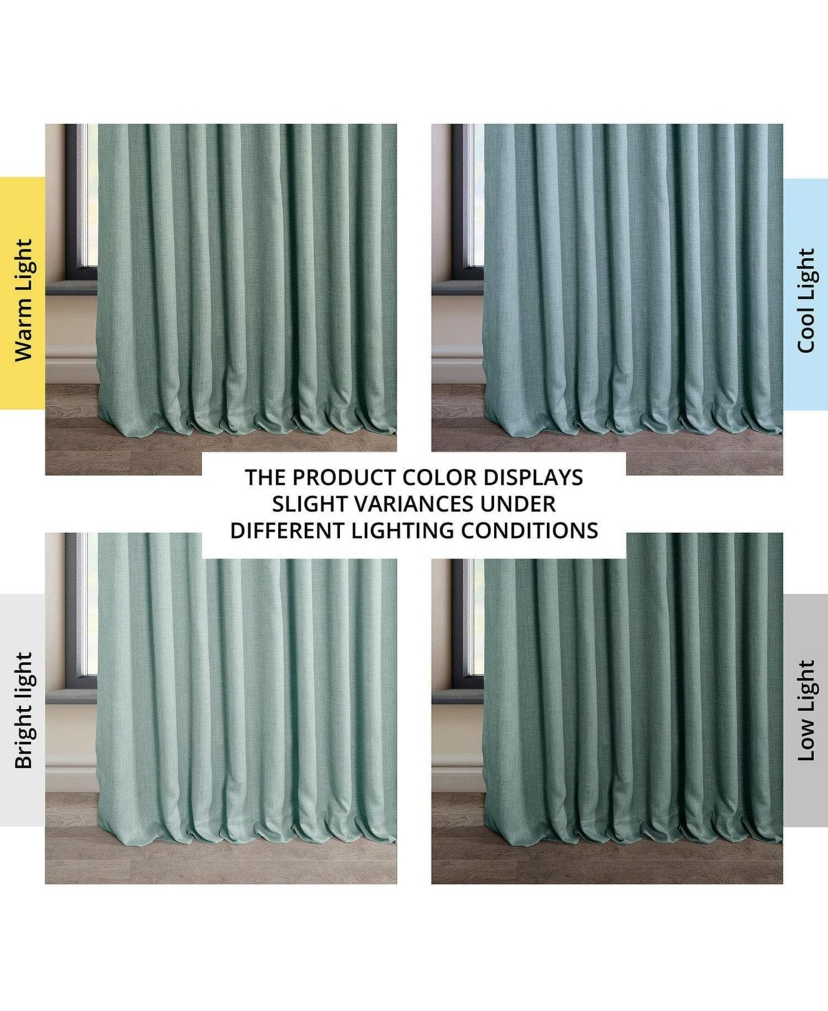 Half Price Drapes Extra Wide Textured Faux Linen Room Darkening Curtain In Blue
