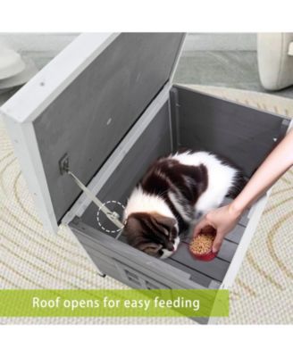 Waterproof Outdoor Indoor Cat Shelter with Roof