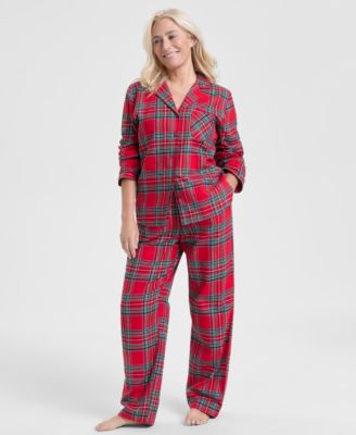 Women's Brinkley Plaid Notch Collar Matching Family Pajamas Set, Created for Macy's