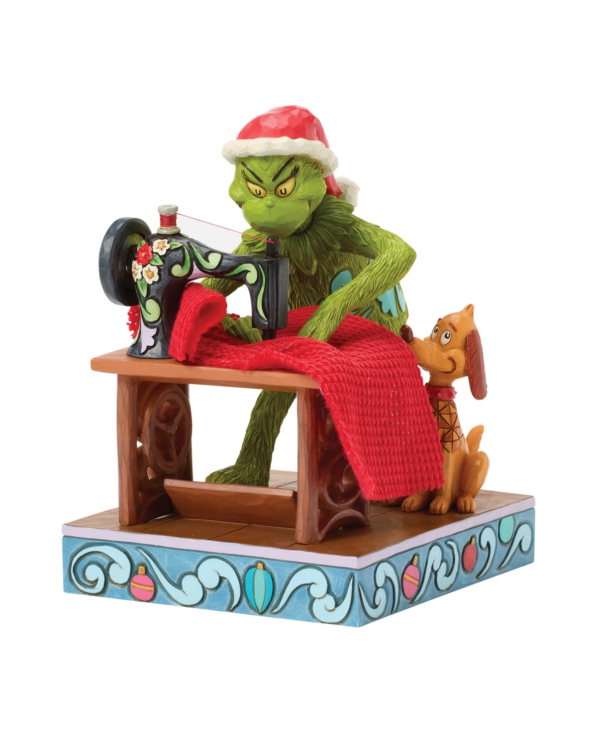 Jim Shore Grinch Sewing Santa Figurine In Multi