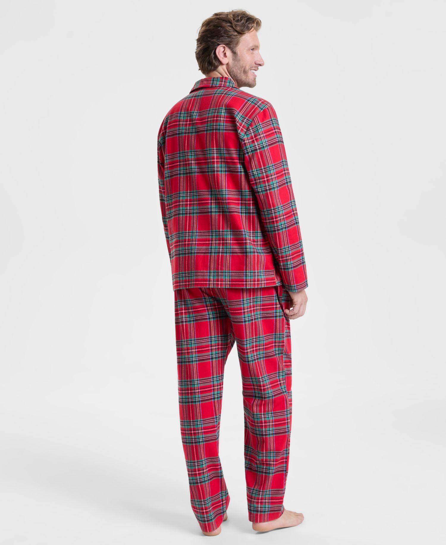 Men's Brinkley Plaid Notch Collar Matching Family Pajamas Set