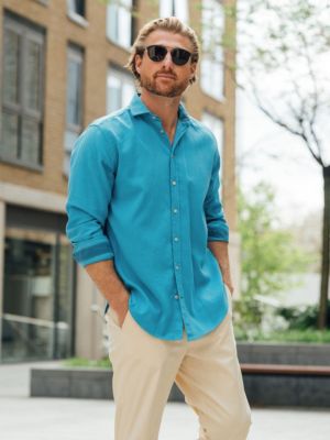 Men's Long Sleeve Kikoy Cotton Shirt