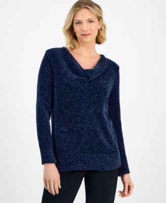 JM Collection - Women's Cowl-Neck Chenille Sweater