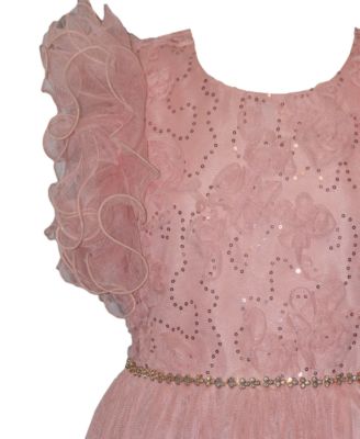 Big Girls Ruffle Sleeve Ballerina Party Dress