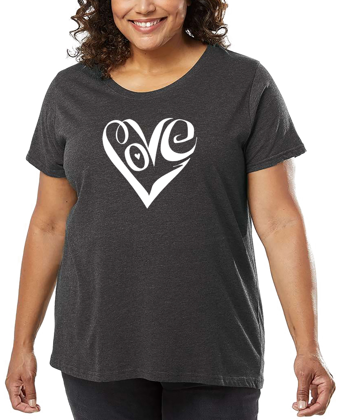 La Pop Art Plus Size All I Want For Christmas Is You Word Art T-shirt In Gray
