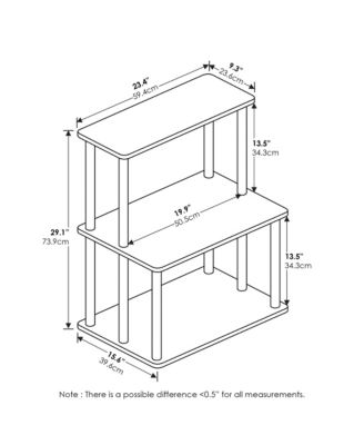 Turn-N-Tube 3-Tier Toolless Kitchen Storage Shelf, French Oak Grey/Black