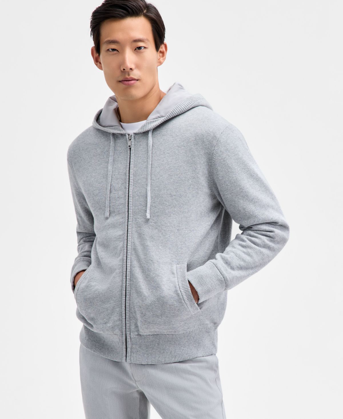 Мужская толстовка из двойного трикотажа Milano с длинным рукавом и застежкой-молнией спереди, эксклюзивная модель Macy's