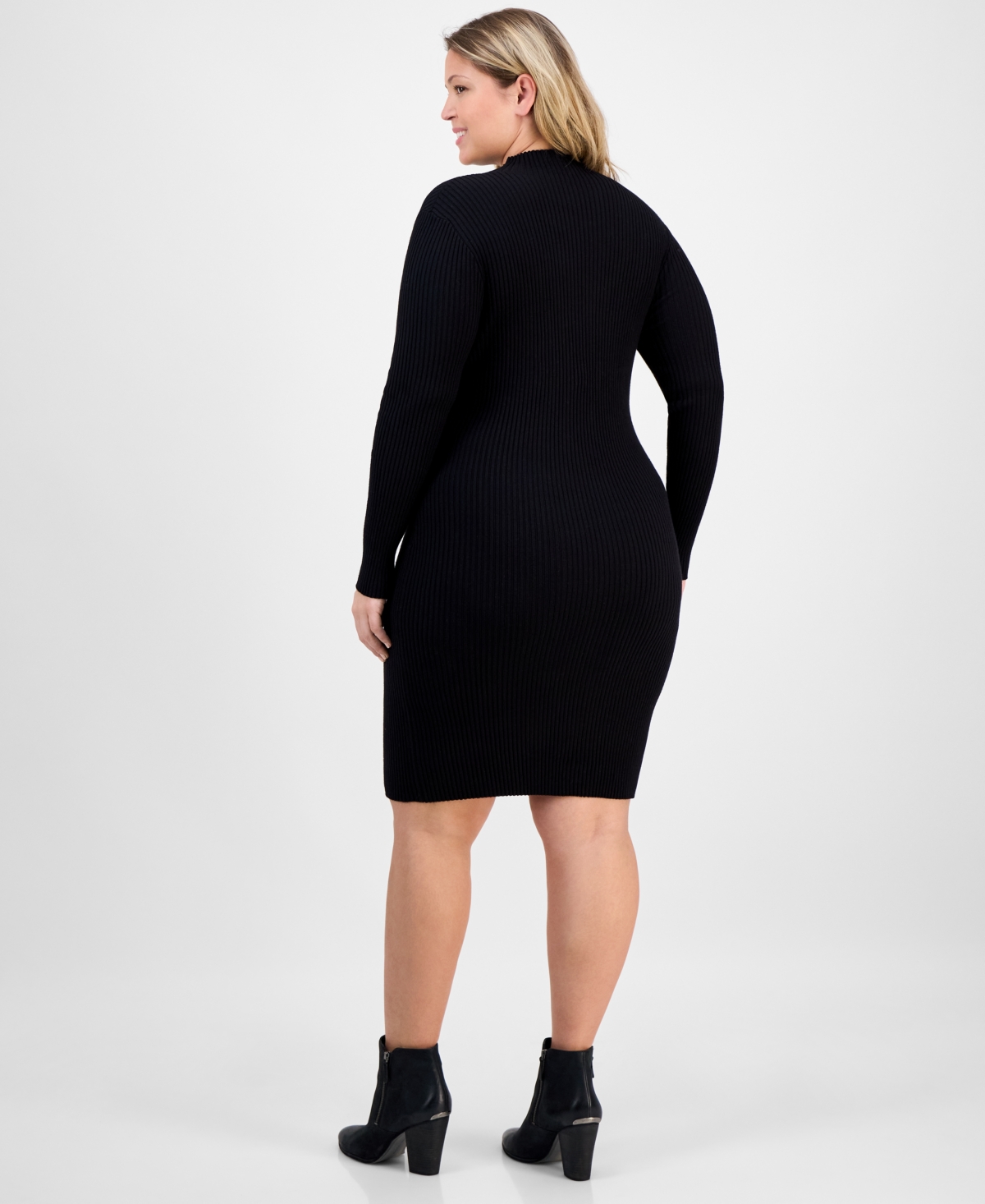 Bar Iii Trendy Plus Ribbed Sweater Dress, Macy's Exclusive