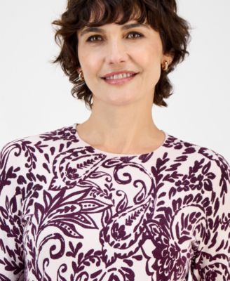 Women's Printed Crewneck Sweater