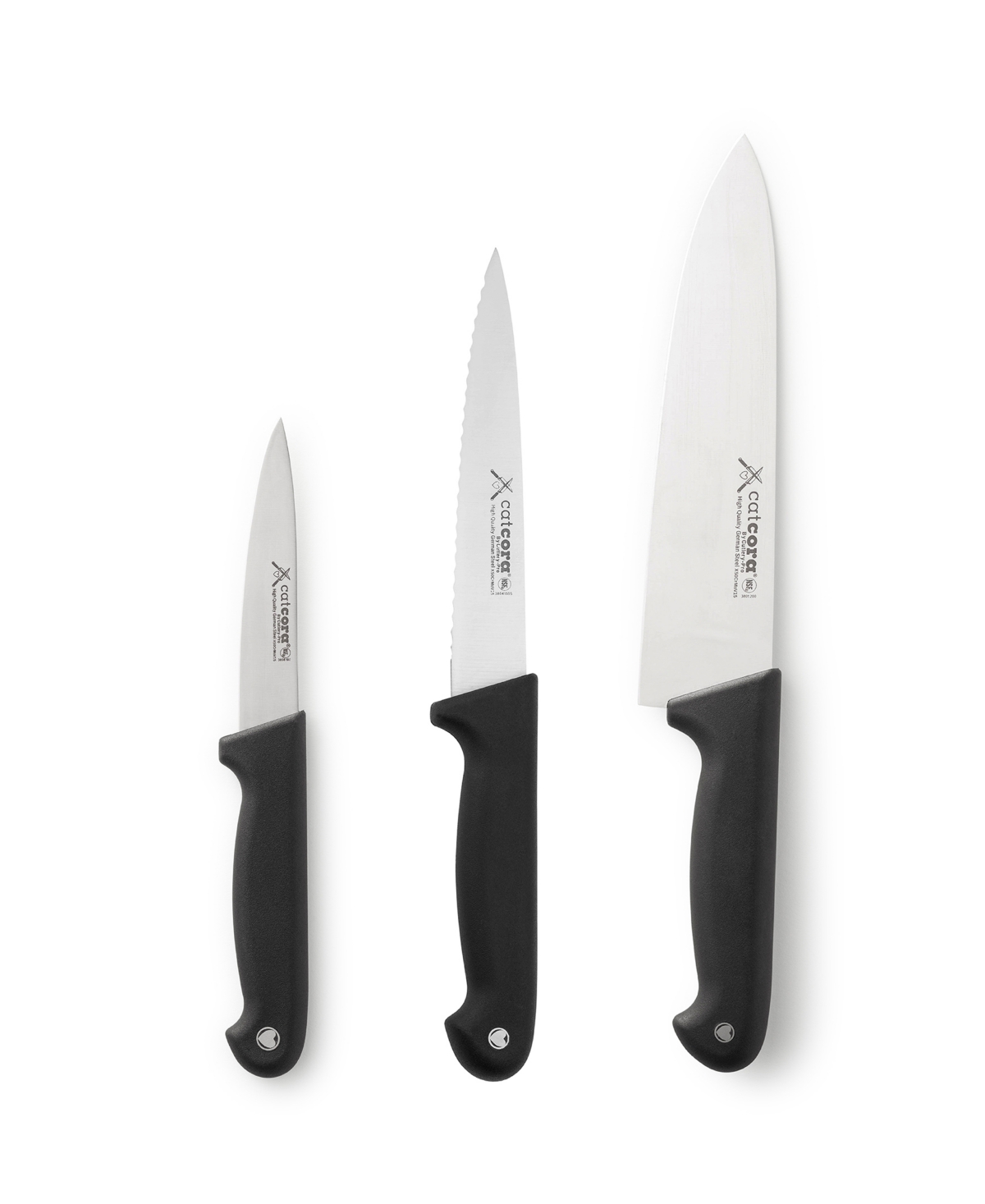 Cat Cora Cutlery-pro 3-piece Soft-grip Handle Chefs Knives Set In Multi