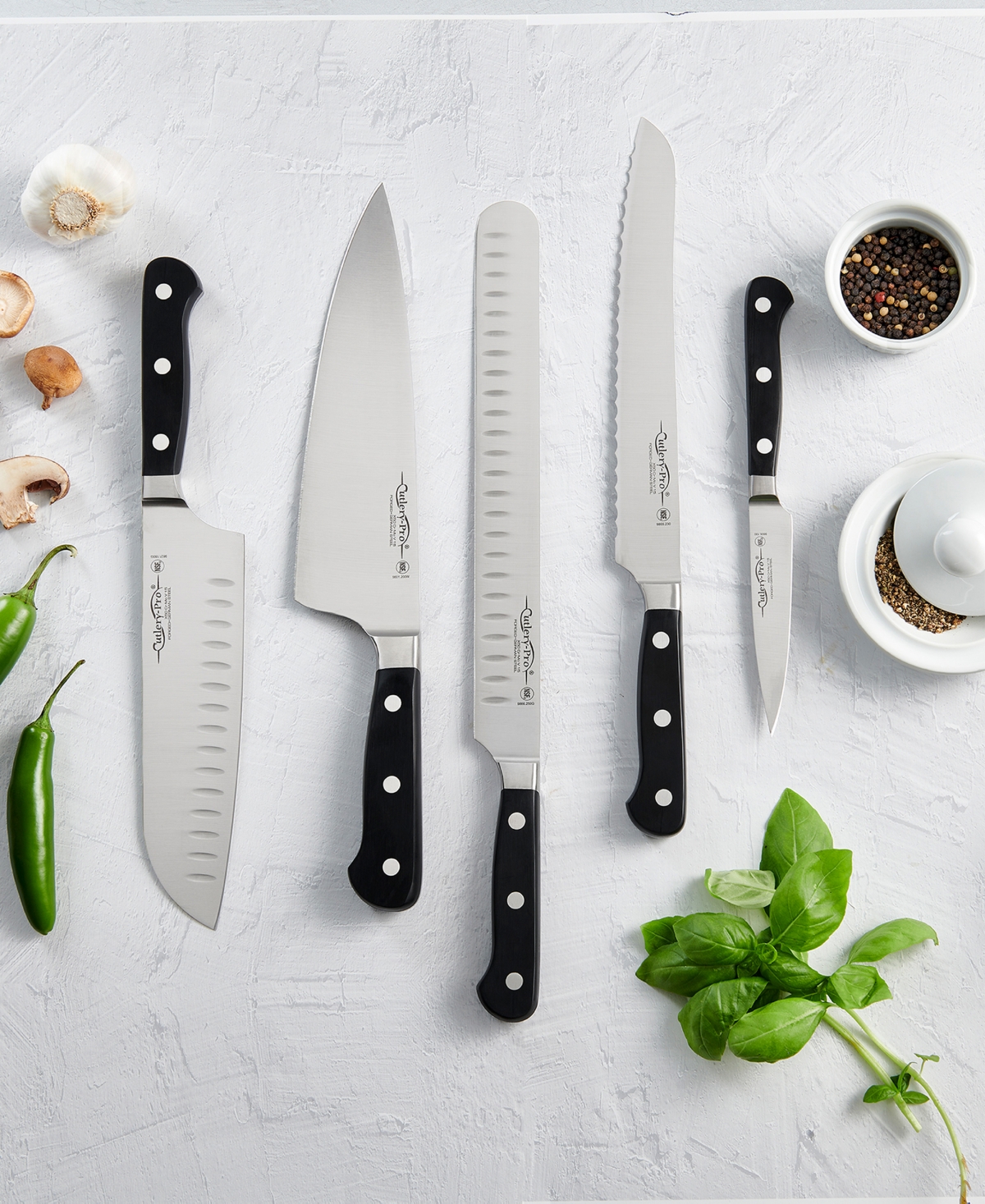Cat Cora Cutlery-pro 10" Triple-rivet Handle Forged Granton Roast Slicer Knife In Multi