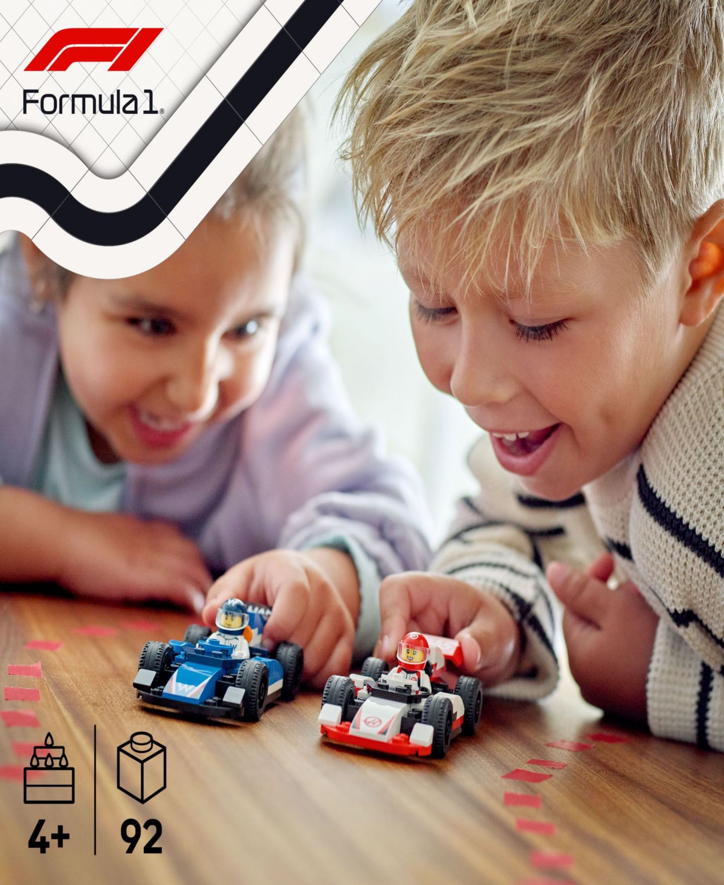 Детские конструкторы LEGO® City F1 Williams Racing and Haas F1 Race Cars Building Toy 60464, 92 Pieces — фото 6