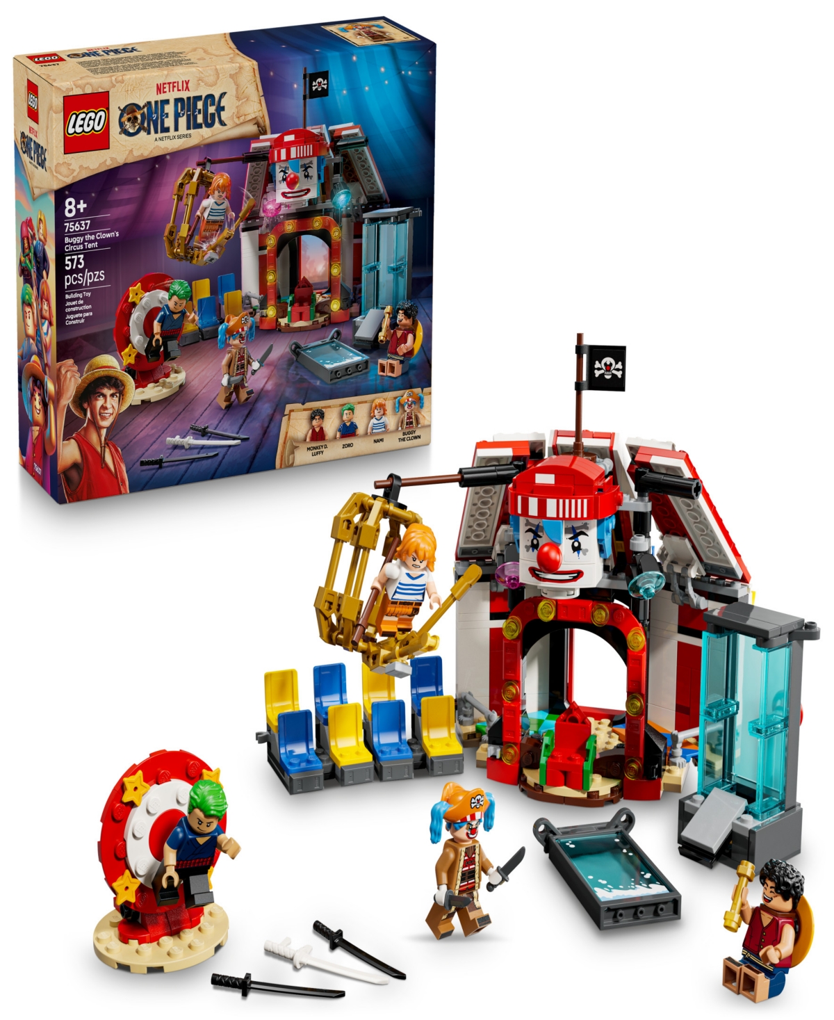 Lego One Piece Buggy The Clown's Circus Tent 75637, 573 Pieces In Multi