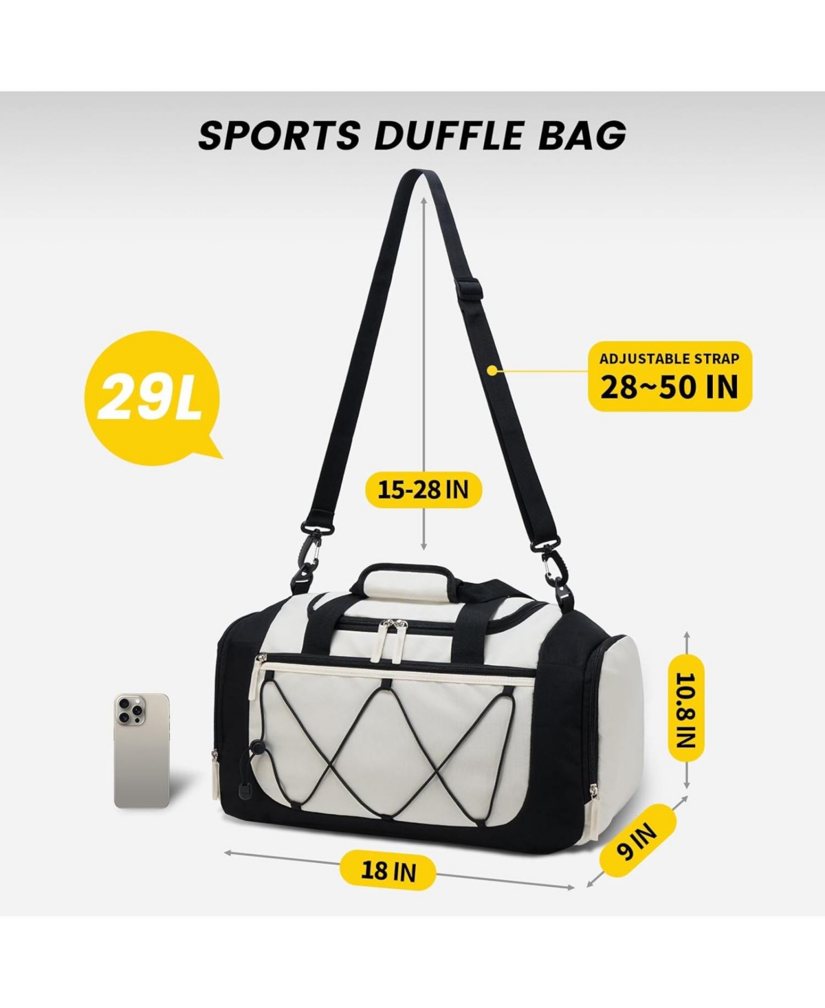 Urtala Gym Bag for Men - 18 Inches Small Duffle with Shoe Compartment, Lightweight Travel Sports, & Weekend Trips