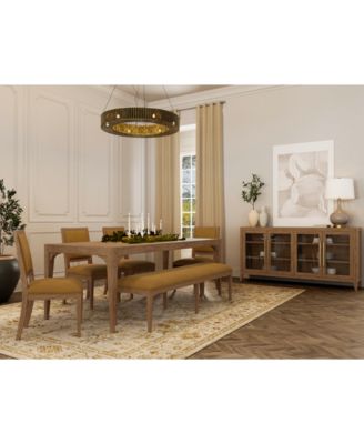 Furniture - Everleigh Dining 6-Pc. Set (Table, 4 Upholstered Back Side Chair & Bench)