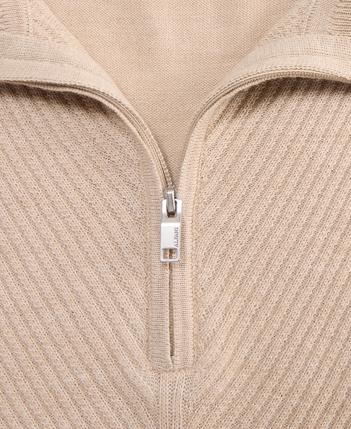 Alfani Men's Long Sleeve Textured Quarter-Zip Sweater, Macy's Exclusive
