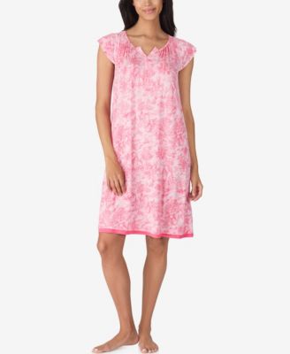 Women's Keyhole Neck Short Flutter Sleeve Chemise