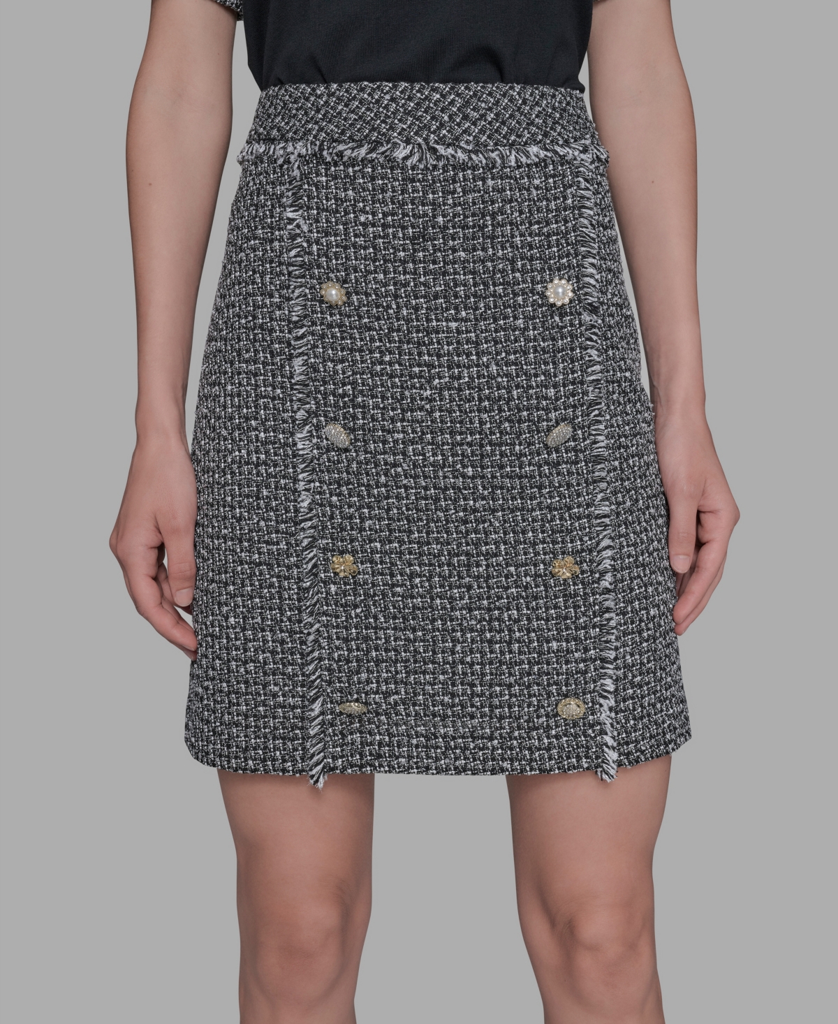 Karl Lagerfeld Women's Tweed Pencil Skirt In Multi