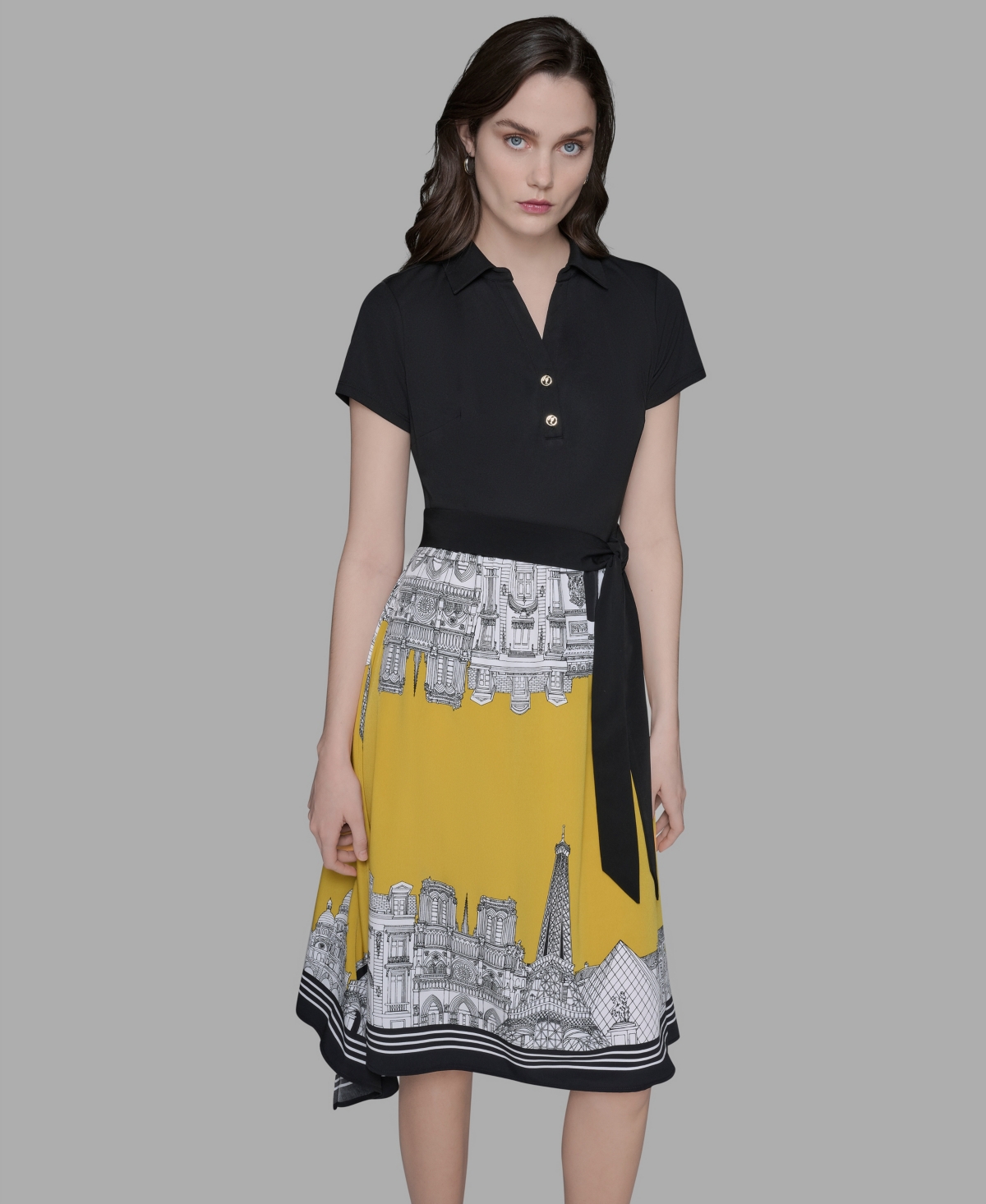 Karl Lagerfeld Women's Mixed Media Paris Dress