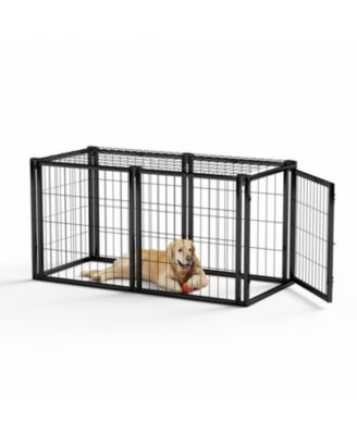 47.2 in. L x 22 in. W x 24 in. H. Dog Crate 47.2" Dog Kennel for Small Medium Dogs, Puppy Dog Playpen with Top in Black