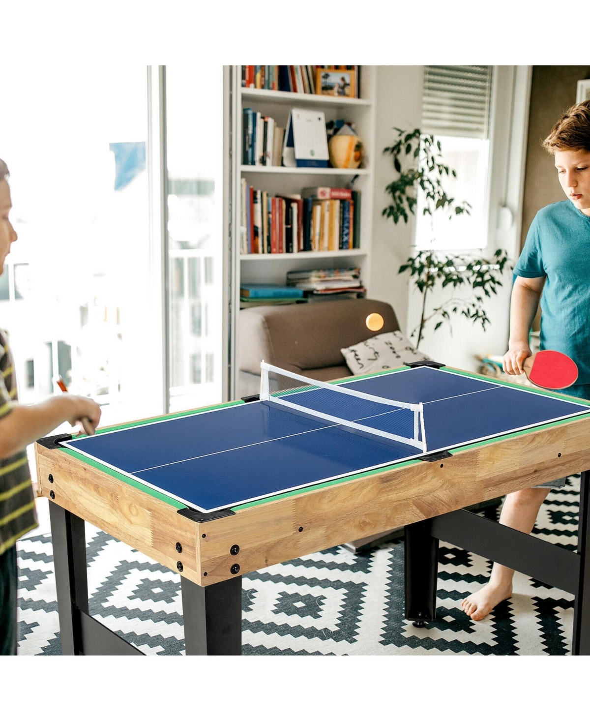 Akiudex 10 in 1 Stackable Multi Game Table with Foosball Billiards Ping Pong Chess and More