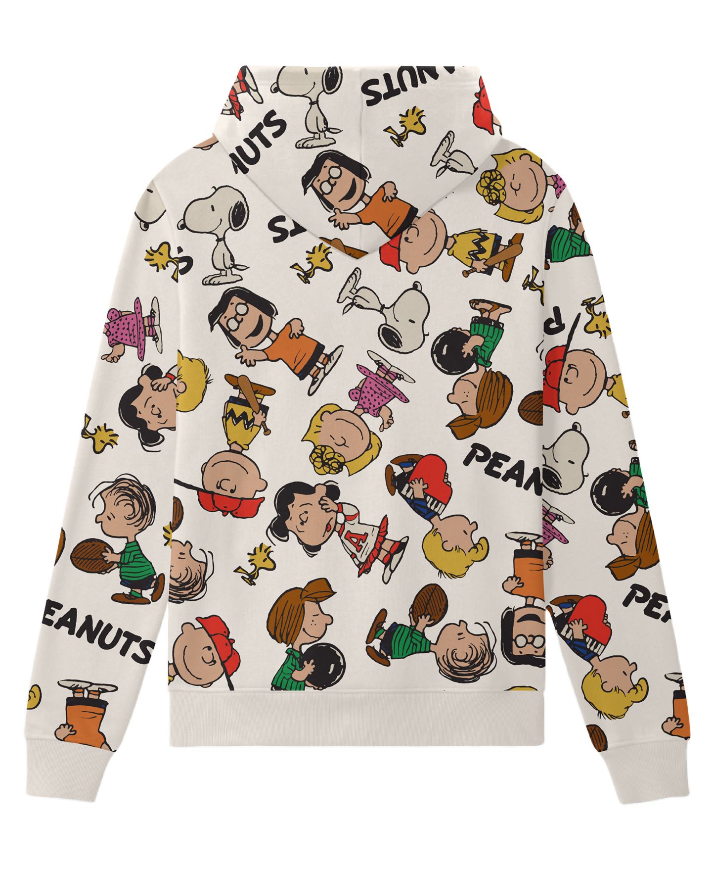 Мужское флисовое худи Hybrid Snoopy Peanuts с принтом по всей поверхности, цвет: Молочный белый — фото 3