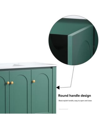 48" Vanity Set With Ceramic Sink, 4 Soft-Close Doors & 2 Drawers, Spacious Bath Storage