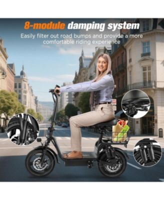 C14 Electric Scooter with Seat, 750W Motor, 20MPH, 28-Mile Range, Dual Disc Brakes
