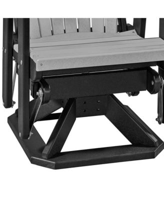 Fan Back Swivel Glider in Light Gray and Black