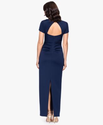 Petite Long Sheath Dress with Short Sleeves