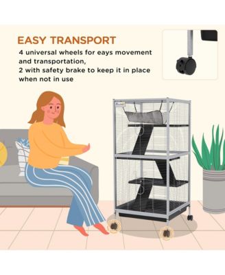 4-Tier Small Animal Cage, Ferret Cage Large Chinchilla Cage,