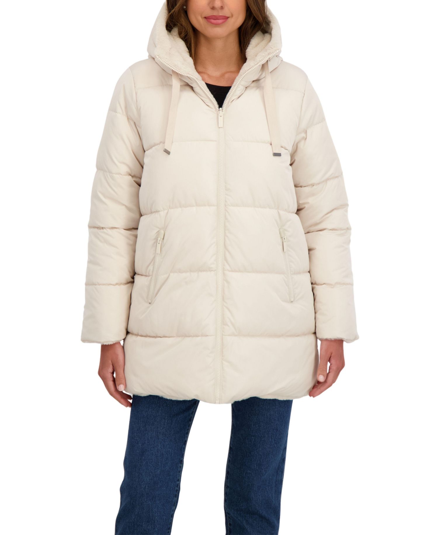 Women's 3/4 Reversible Puffer Jacket
