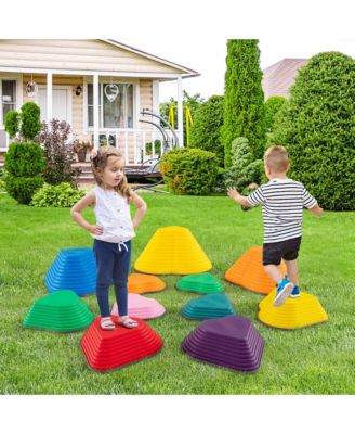 11 Pcs Stepping Stones with Full Non-Slip Edging for Children Indoor and Outdoor