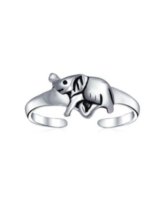 Set of 2 Lucky Elephant & Gecko Lizard Toe Ring Midi Mid Finger Sterling Silver