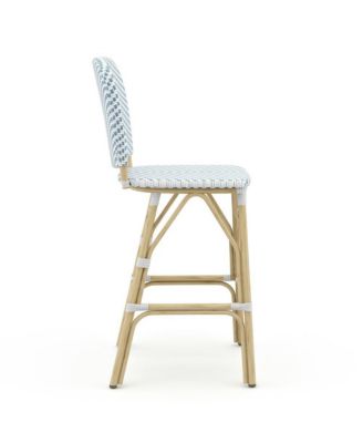 Adino Aluminum Woven Seat Patio Bar Chair (Set of 2)