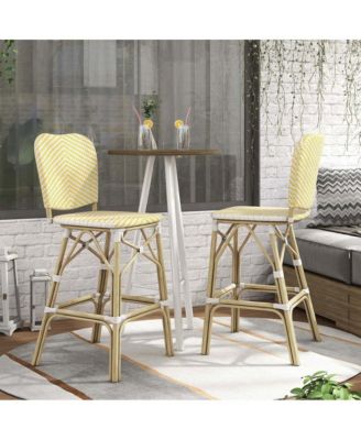 Adino Aluminum Woven Seat Patio Bar Chair (Set of 2)