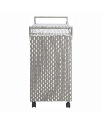 Azur Outdoor Aluminum and PE Wicker Bar Cart