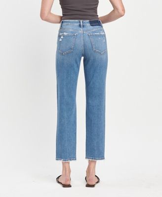 Women's High Rise Tapered Ankle Straight Jeans