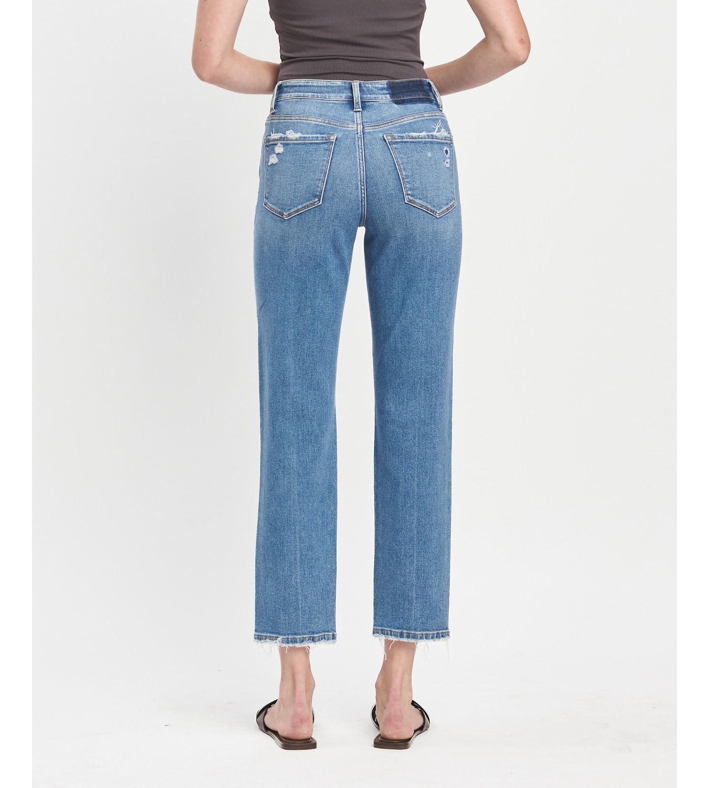 Женские джинсы Vervet High Rise Tapered Ankle Straight, цвет: Синий — фото 3